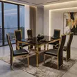 6 Seater Marble Dining Set - Elegant Modern - 1