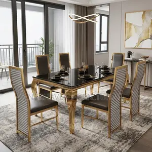 6 Seater Marble Dining Set - Elegant Modern