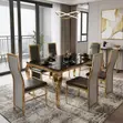 6 Seater Marble Dining Set - Elegant Modern - 2