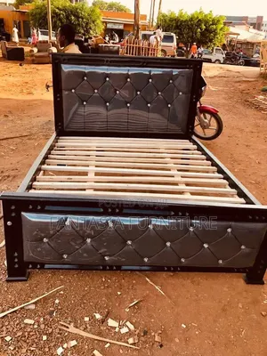 5x6 Black Upholstered Bed Frame
