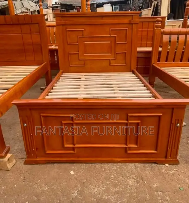Brown Wooden Bed 4x6 - 1