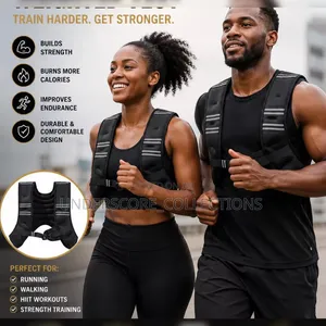 6 LBS Black Weighted Vest with Reflective Stripe
