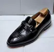 John Foster Embossed Leather Bit Loafers - Red Sole - 3