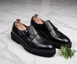Chunky Sole Double Monk Strap Brogue Shoes - 1