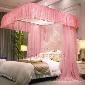 4x6 ft 2-Stand Bed Mosquito Net Canopy na Rails