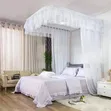 5x6 Kitanda cha Queen Neti ya Mbu na Stendi na Reli - Nyeupe - 2