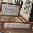 Queen Size Tufted Fabric Bed Frame - 1
