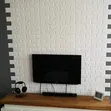 Modern 3D Foam Brick Wallpaper - White/Black - 2