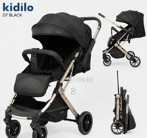 Stroller ya Watoto Inayokunjwa - Nyeusi