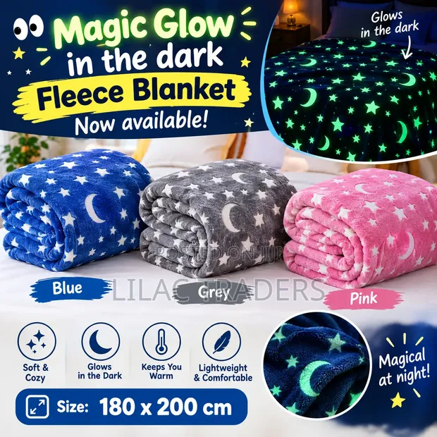 Glow in the Dark Star & Moon Fleece Blanket - 1