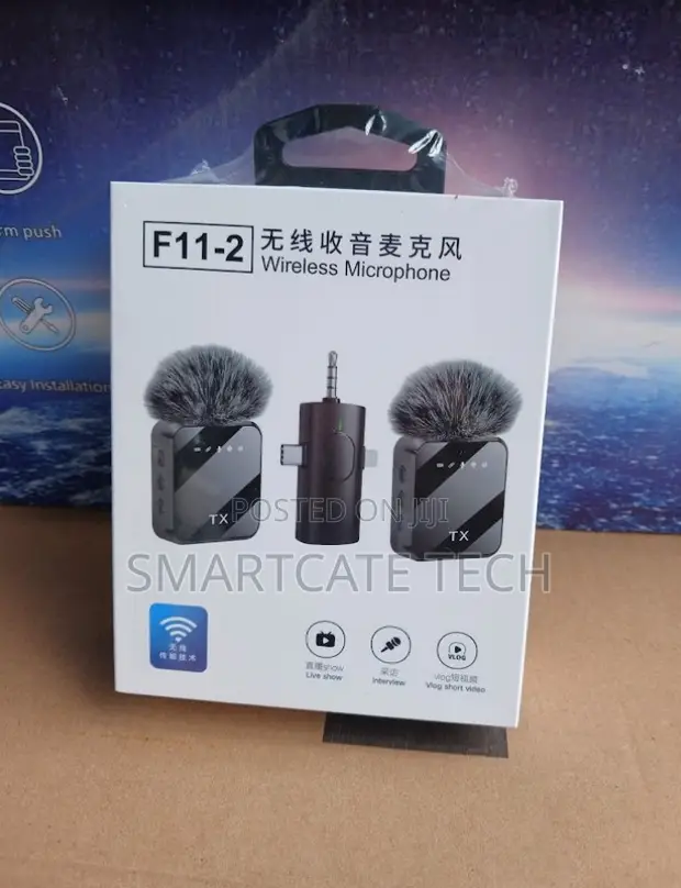 F11-2 Wireless Lavalier Microphone 2-in-1 kwa iPhone/Android - 1