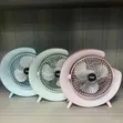Portable Rechargeable Desktop Fan with LED Lamp - 1