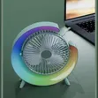 Portable Rechargeable Desktop Fan with LED Lamp - 2
