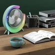 Portable Rechargeable Desktop Fan with LED Lamp - 3