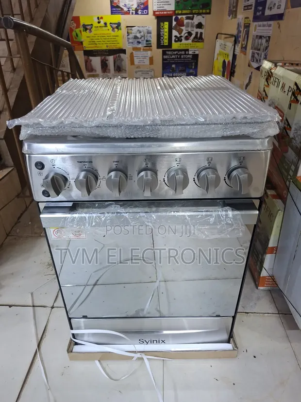Syinix INOX 60x60 3 Gas + 1 Electric Cooker with Oven & Grill - 1