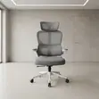 White Orthopedic Fabric Office Chair - 1