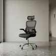 White Orthopedic Fabric Office Chair - 5