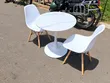 Modern Round Dining Table Set with 2 Chairs - Marble Finish - 1
