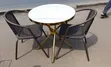 Modern Round Dining Table Set with 2 Chairs - Marble Finish - 2
