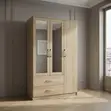 3-Door Wooden Wardrobe with Mirror Doors - 5