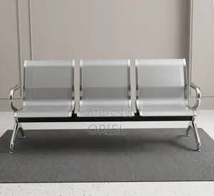 3-Seater Office Reception Waiting Bench - Steel Frame