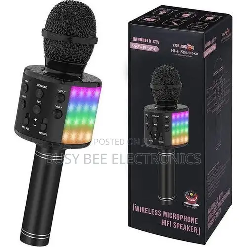 Kids Karaoke Microphone - Black Wireless Bluetooth - 1
