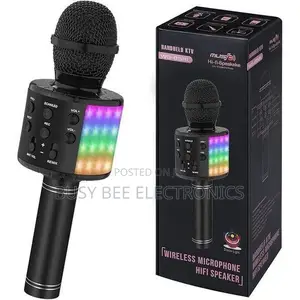 Kids Karaoke Microphone - Black Wireless Bluetooth