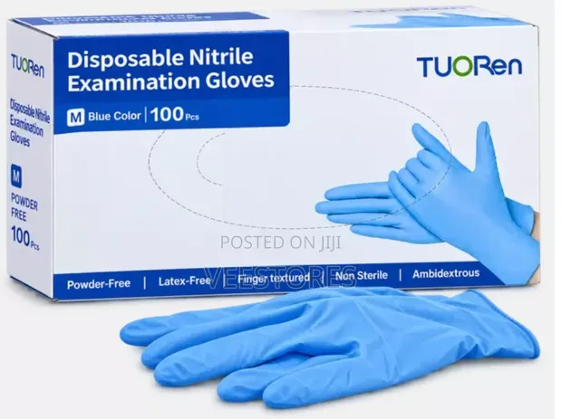Blue Nitrile Examination Gloves - 1