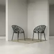 Viti vya Kisasa vya Plastiki vya Kula vya Ergonomic (Vyeupe) - 2