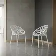 Viti vya Kisasa vya Plastiki vya Kula vya Ergonomic (Vyeupe) - 5