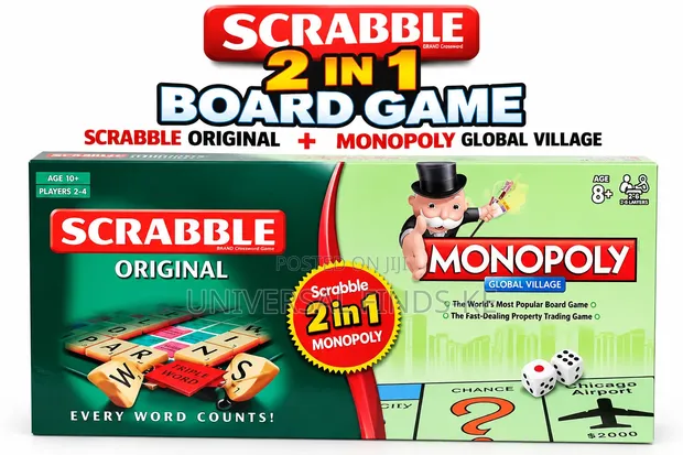 2-in-1 Monopoly & Scrabble Game Set - 1