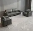 Diplomatic Leather Sofa Set ya Viti 5 - Grey - 1
