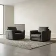 Diplomatic Leather Sofa Set ya Viti 5 - Grey - 3