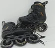 Black Cool Blue Hard-Boot Inline Speed Skates (3-Wheel) - 1