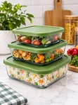 3-Piece Square Glass Food Storage Containers - 2