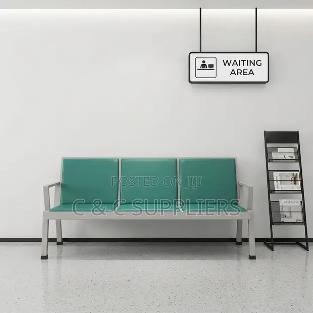Green 3-Seater Waiting Bench - 1