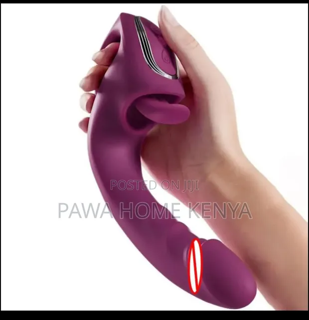 Long Thrusting Dildo with Tongue - 1
