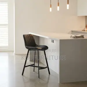 Ergonomic Leather Barstools - Black