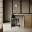 Ergonomic Leather Barstools - Black - 5