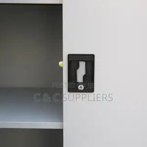 Office Cabinet with 5 Shelves - White Steel