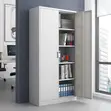 Office Cabinet with 5 Shelves - White Steel - 2