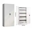 Office Cabinet with 5 Shelves - White Steel - 3