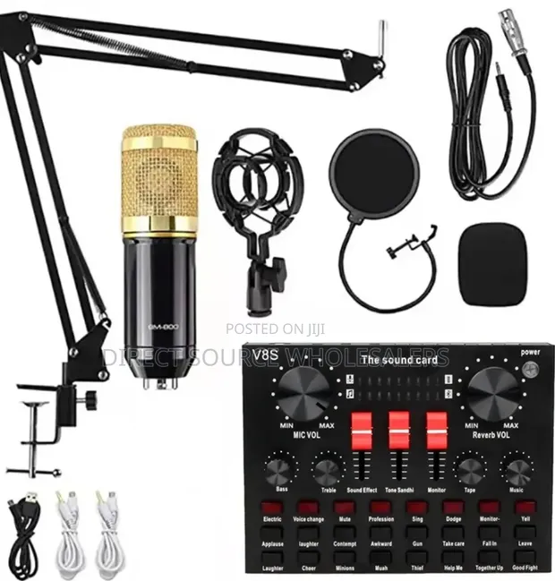 BM800 V8SK Condenser Microphone & Sound Card - 1