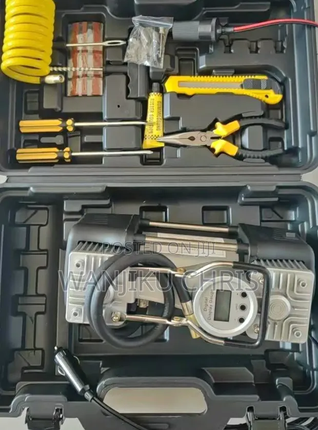 Portable 2-Cylinder Air Compressor with Tools - 1