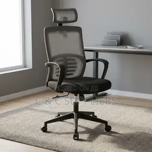 Kiti cha Mkutano cha High Back Swivel - Nyeusi