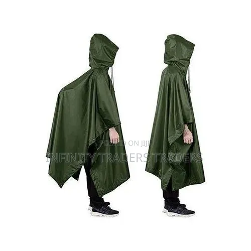 Waterproof Rain Poncho - Navy Blue - 1