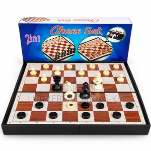 2-in-1 Chess & Checkers Game Board