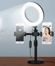 Double Stand Holder with 6-inch Ring Light - 1