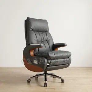 PU Leather Reclining CEO's Office Chair - Brown