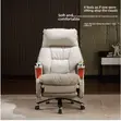 PU Leather Reclining CEO's Office Chair - Brown - 4
